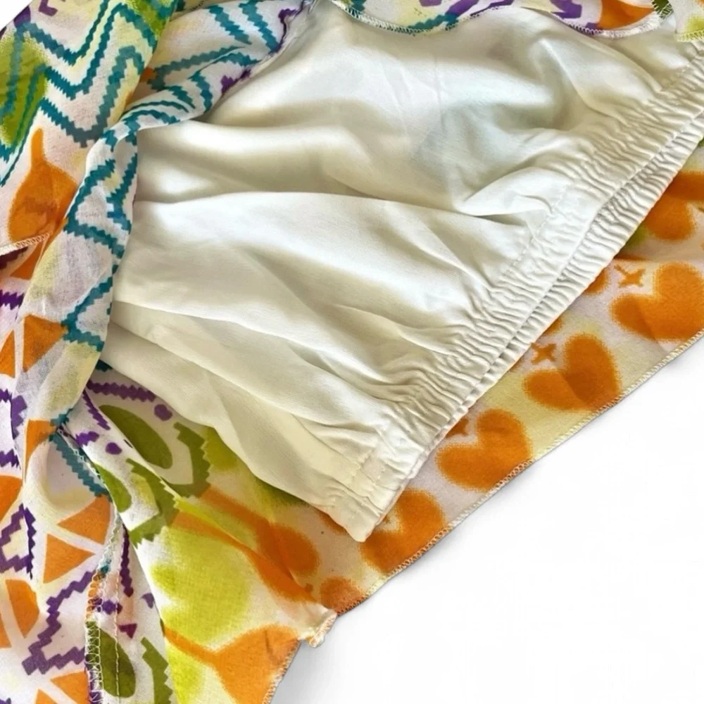 ⛔️SOLD⛔️ LAGACI Crop Top - Chiffon, Built-in Bra, Adj Straps - Sz M NWT - Picture 6 of 13